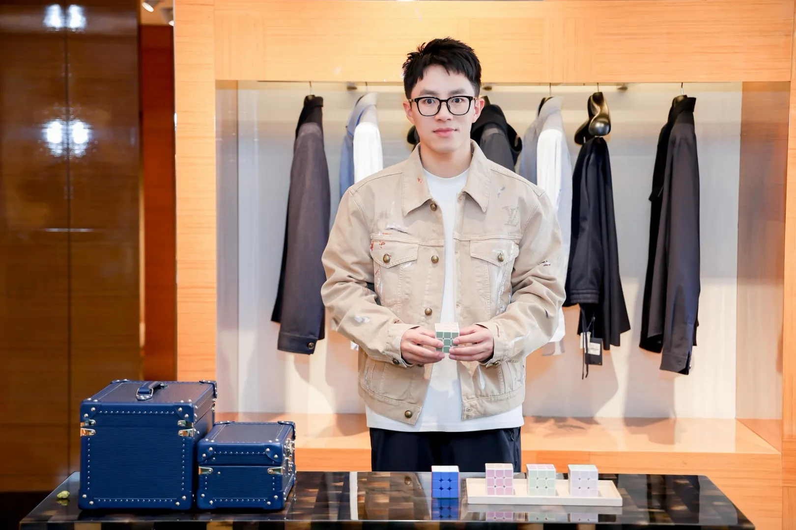 Louis Vuitton/Louis Vuitton splash graffiti suit denim jacket